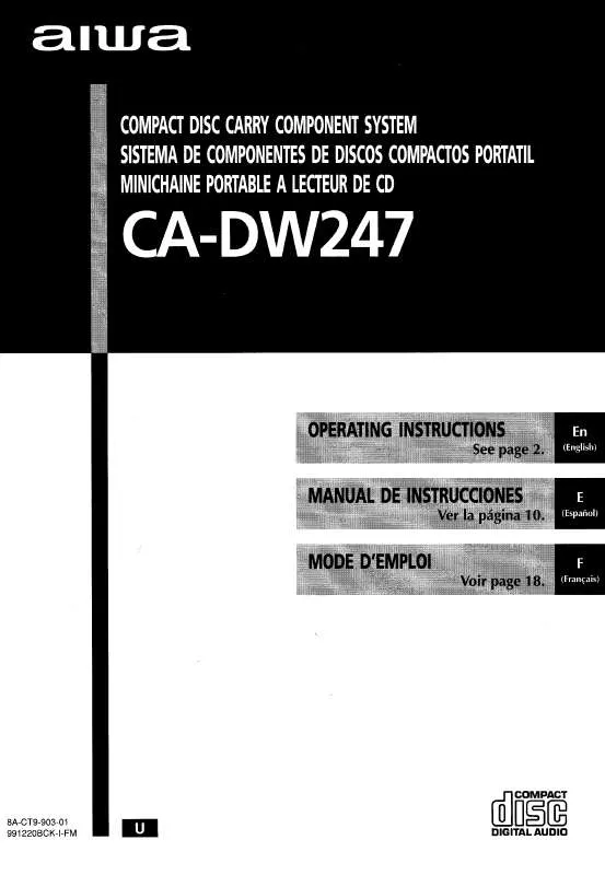 Mode d'emploi SONY CADW247