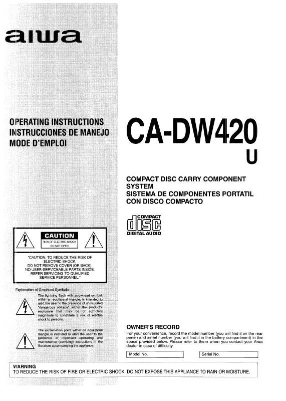 Mode d'emploi SONY CADW420