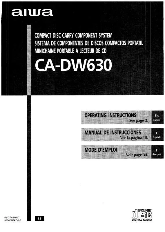 Mode d'emploi SONY CADW630