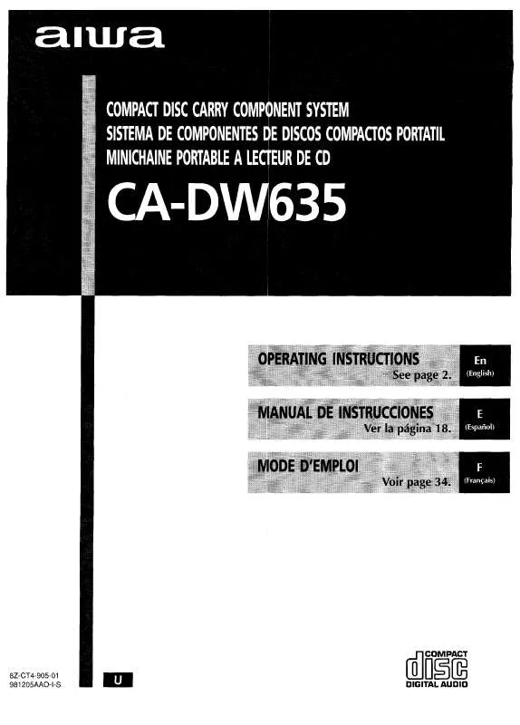 Mode d'emploi SONY CADW635