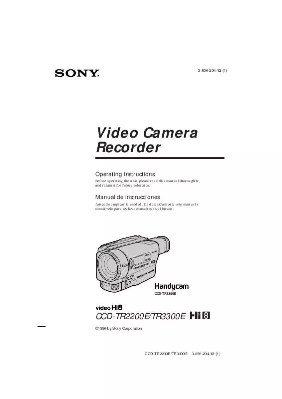 Mode d'emploi SONY CCD-TR2200E