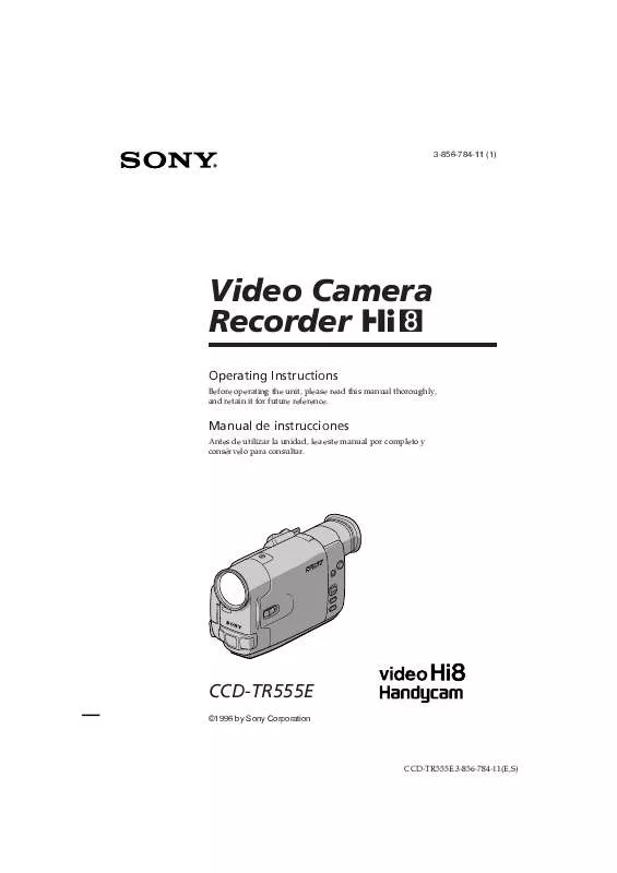 Mode d'emploi SONY CCD-TR555E