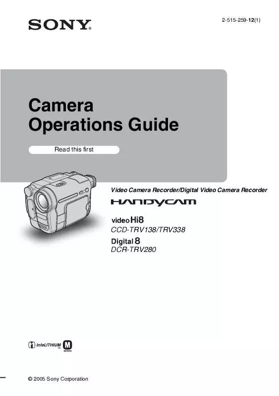 Mode d'emploi SONY CCD-TRV280