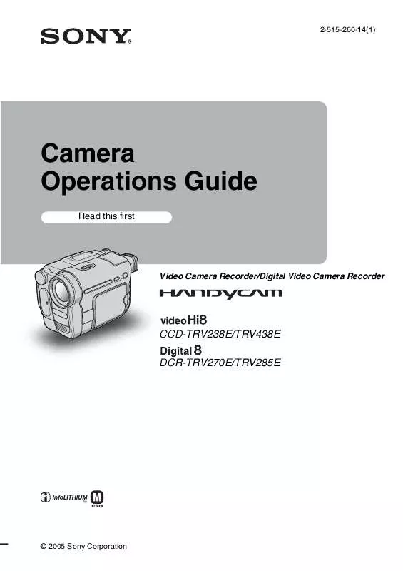 Mode d'emploi SONY CCD-TRV438E