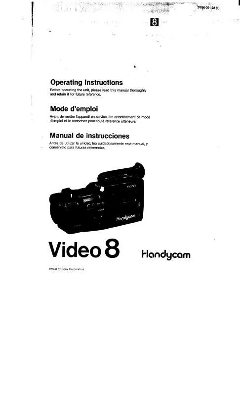 Mode d'emploi SONY CCD-F40