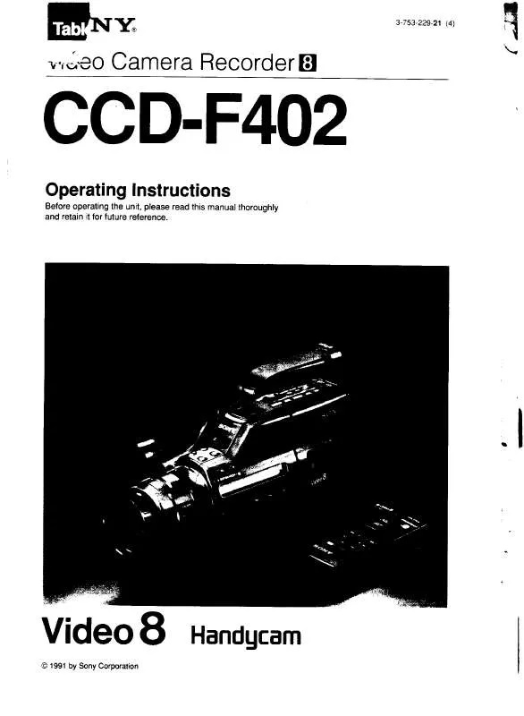 Mode d'emploi SONY CCD-F402