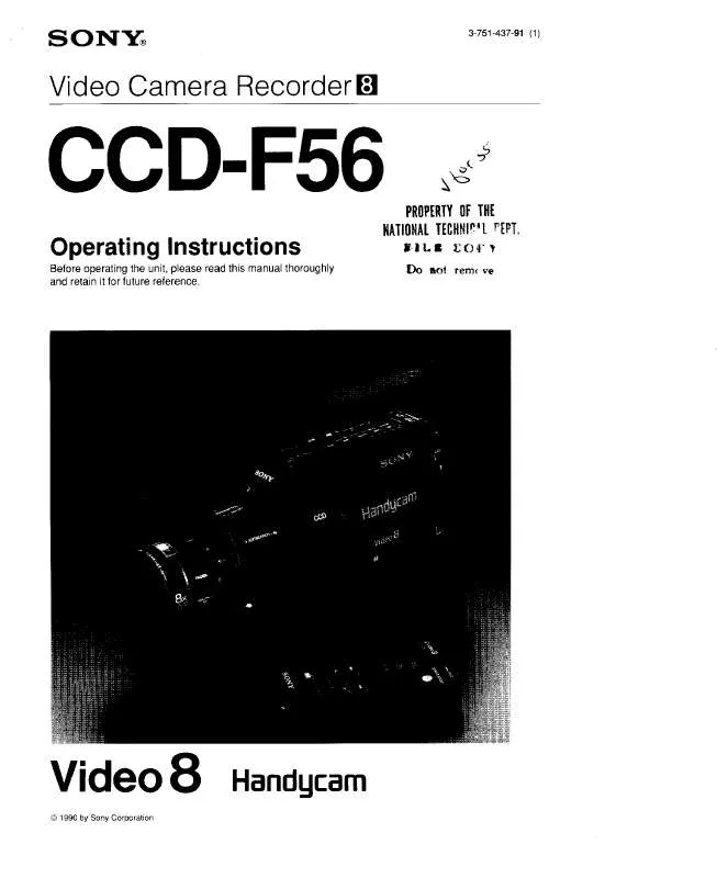 Mode d'emploi SONY CCD-F56