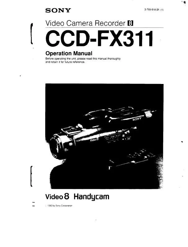 Mode d'emploi SONY CCD-FX311