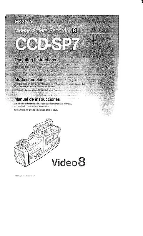 Mode d'emploi SONY CCD-SP7