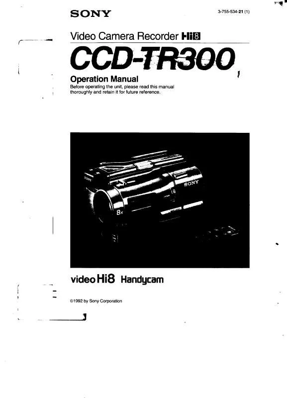 Mode d'emploi SONY CCD-TR300