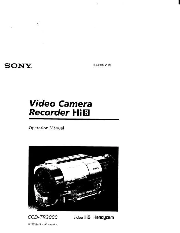 Mode d'emploi SONY CCD-TR3000