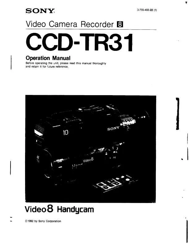 Mode d'emploi SONY CCD-TR31