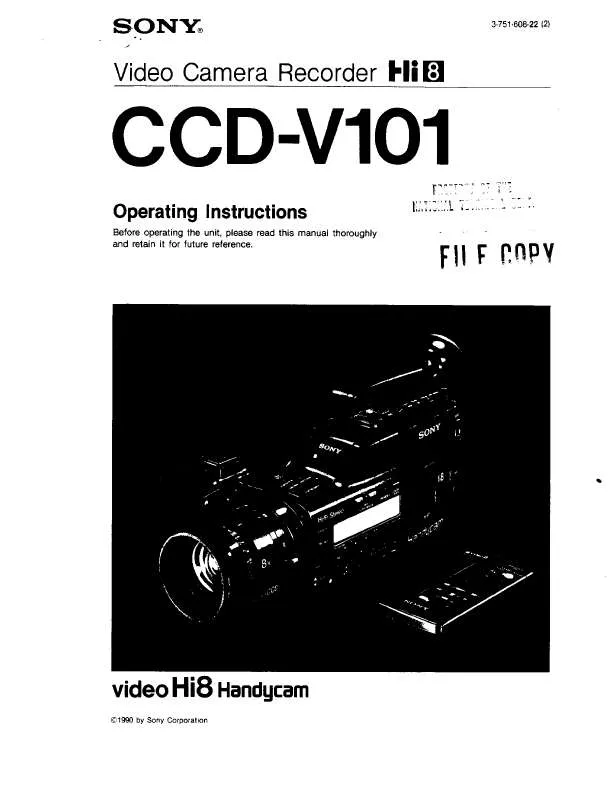 Mode d'emploi SONY CCD-V101