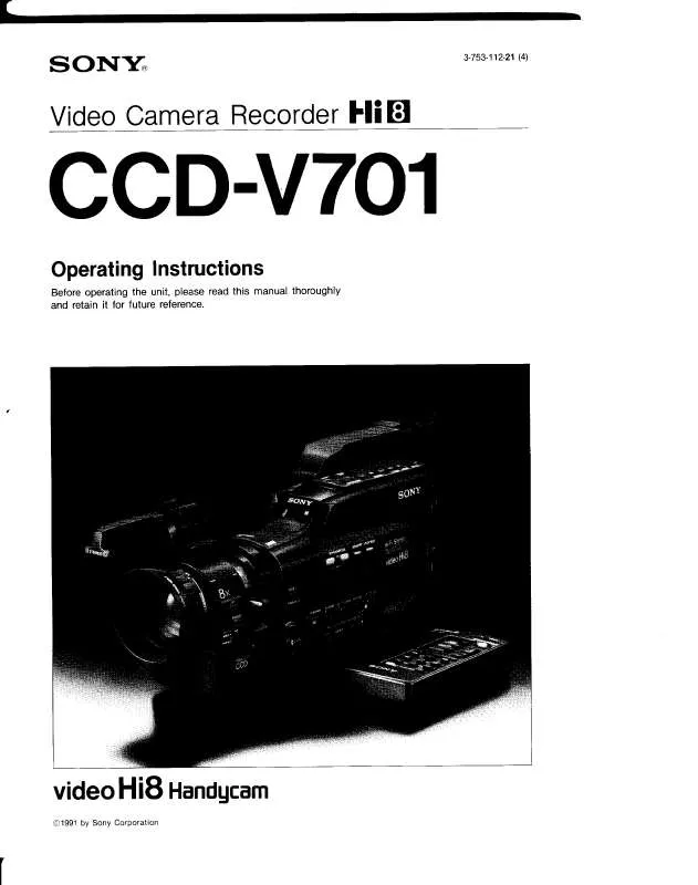 Mode d'emploi SONY CCD-V701