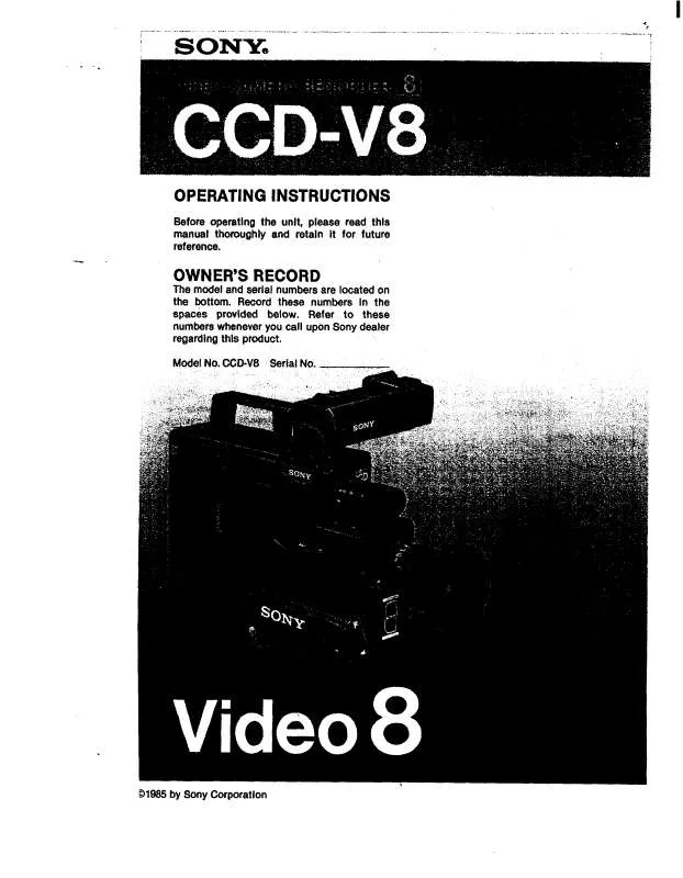 Mode d'emploi SONY CCD-V8