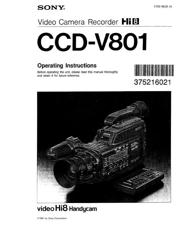 Mode d'emploi SONY CCD-V801