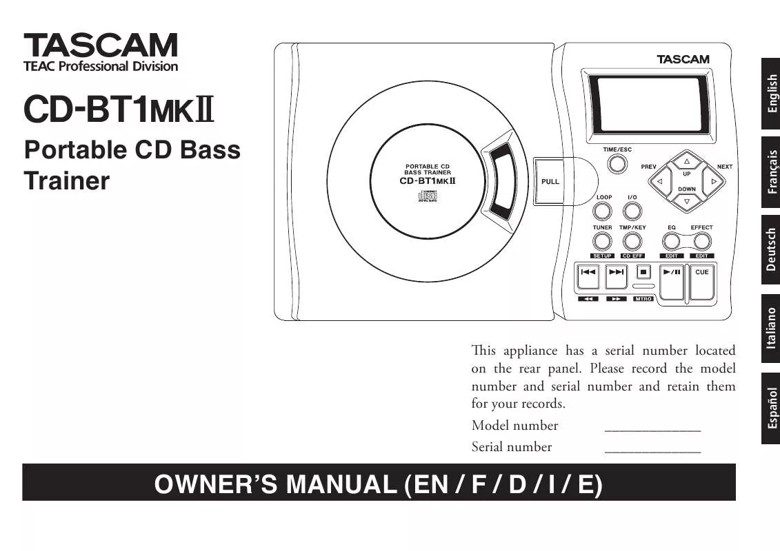 Mode d'emploi SONY CD-BT1MKII