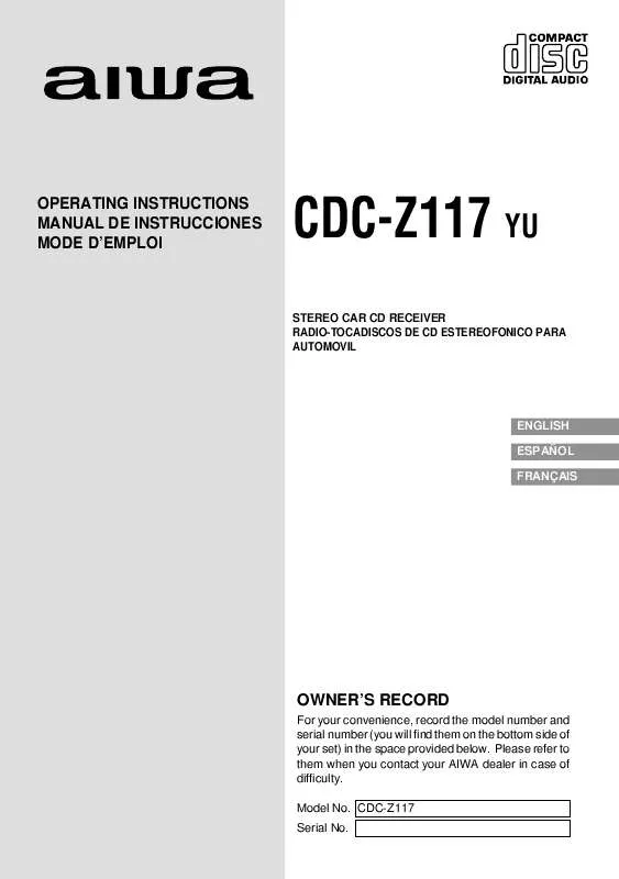 Mode d'emploi SONY CD-CZ117