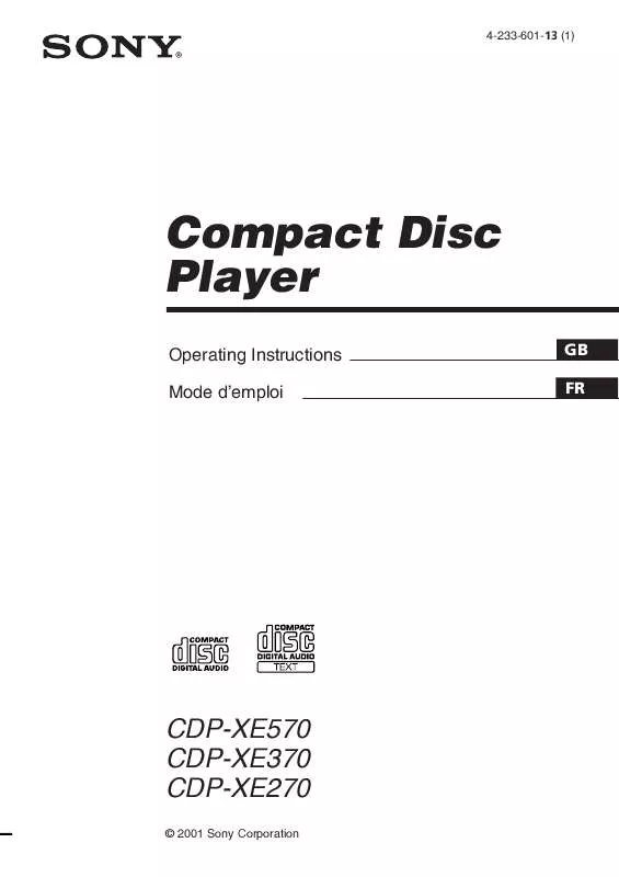 Mode d'emploi SONY CDP-XE370B