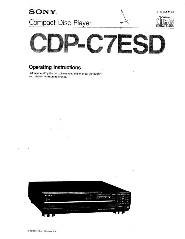 Mode d'emploi SONY CDP-C7ESD