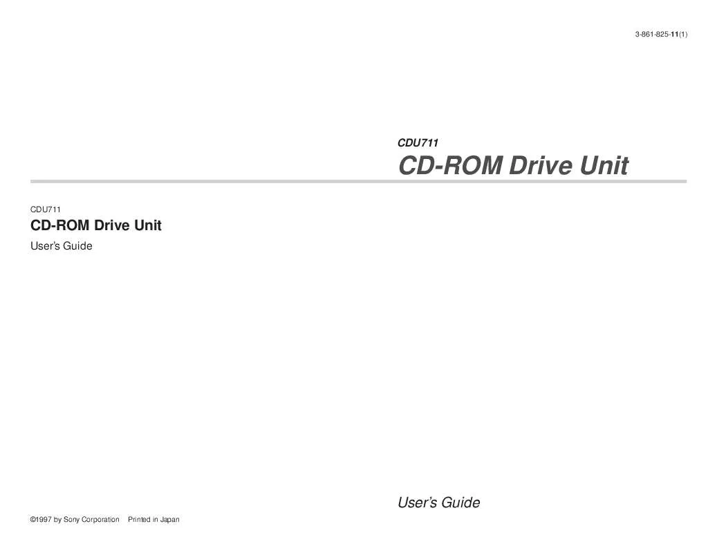 Mode d'emploi SONY CDU-711