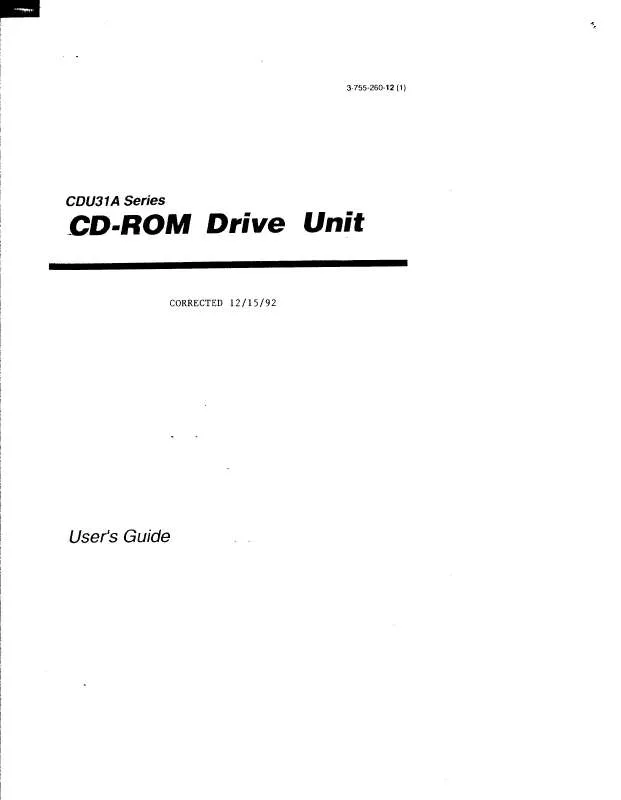 Mode d'emploi SONY CD-U31A