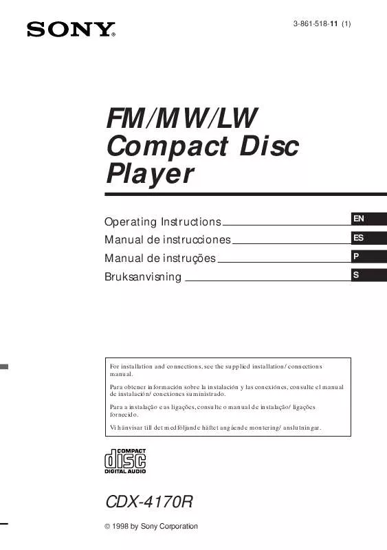 Mode d'emploi SONY CDX-4170R