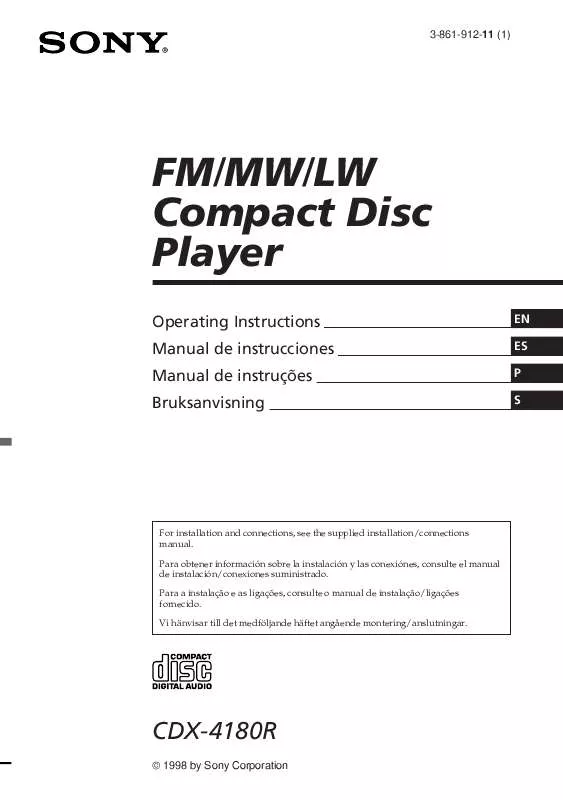 Mode d'emploi SONY CDX-4180RV