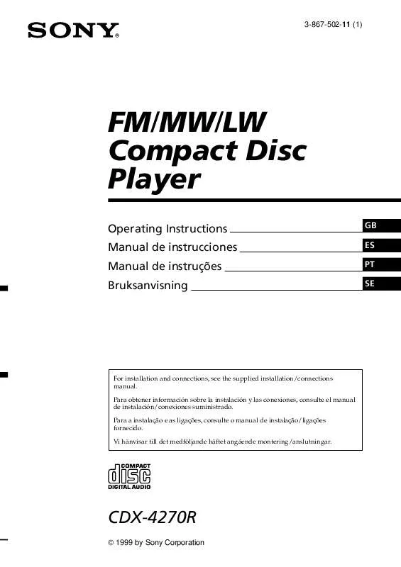 Mode d'emploi SONY CDX-4270R