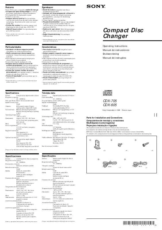 Mode d'emploi SONY CDX-605