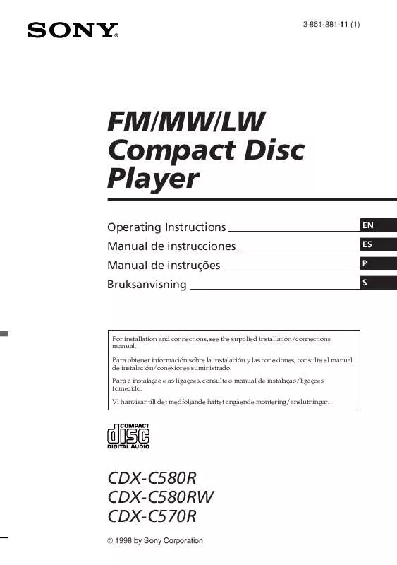 Mode d'emploi SONY CDX-C570R