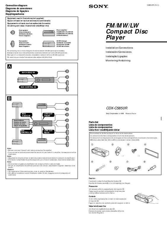 Mode d'emploi SONY CDX-C5850R