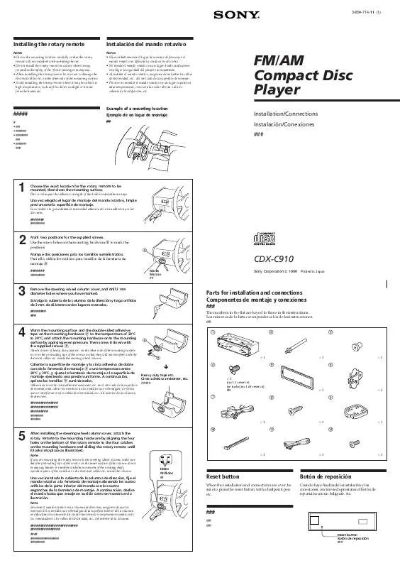 Mode d'emploi SONY CDX-C910