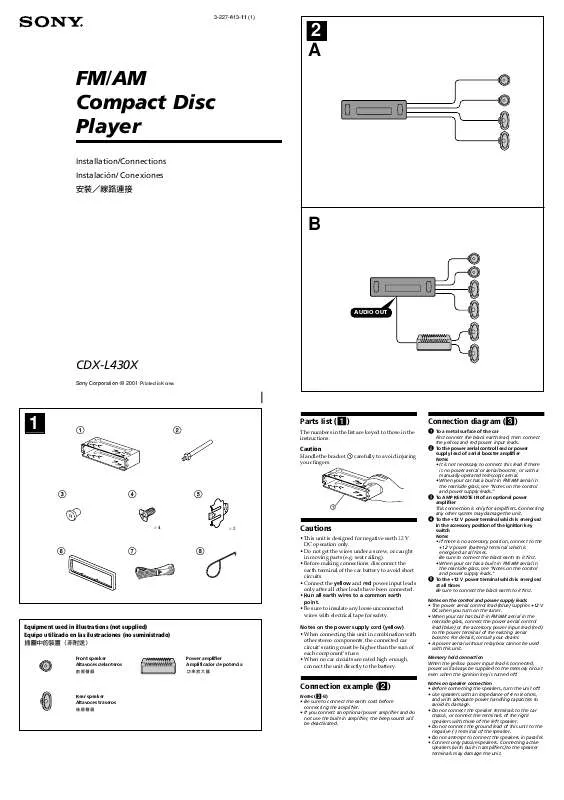 Mode d'emploi SONY CDX-L430X