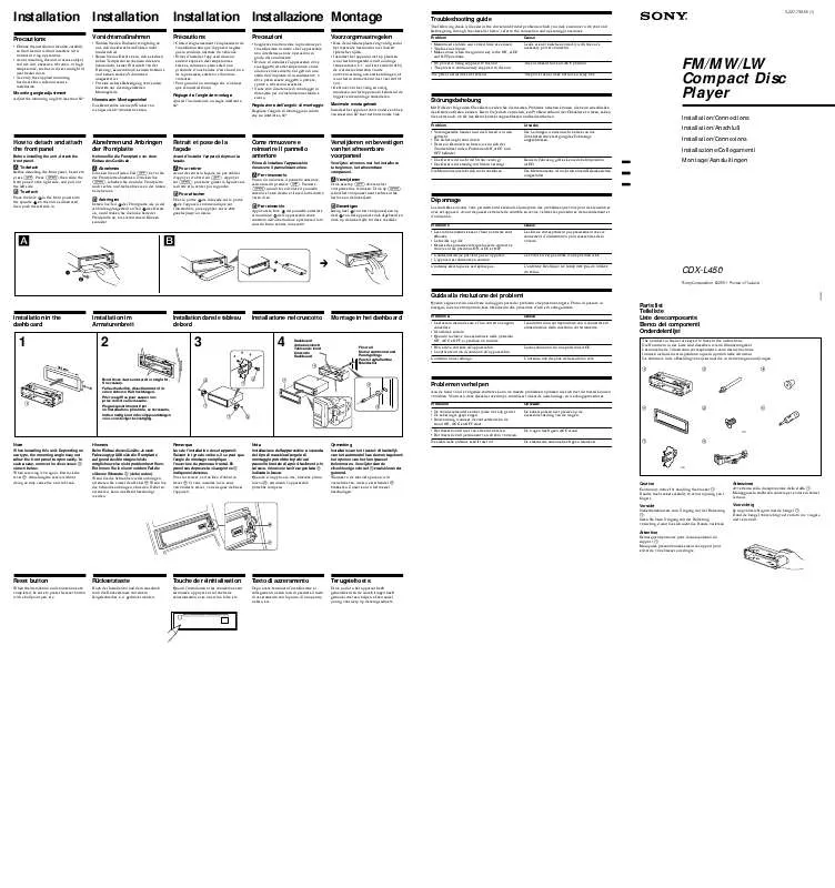 Mode d'emploi SONY CDX-L450