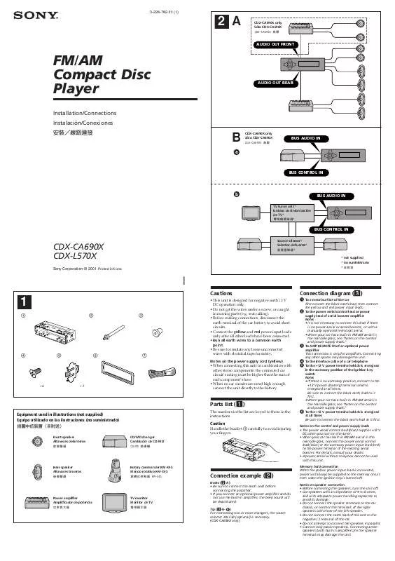 Mode d'emploi SONY CDX-L570X