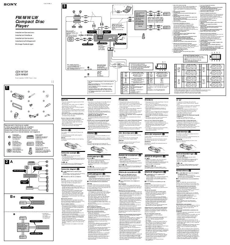 Mode d'emploi SONY CDX-M630