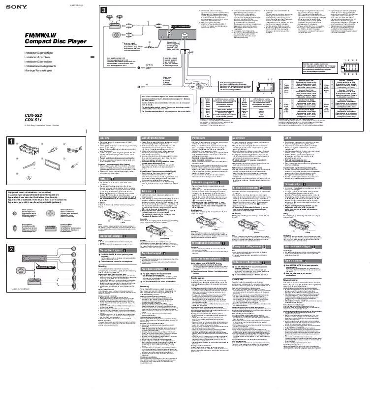 Mode d'emploi SONY CDX-S11