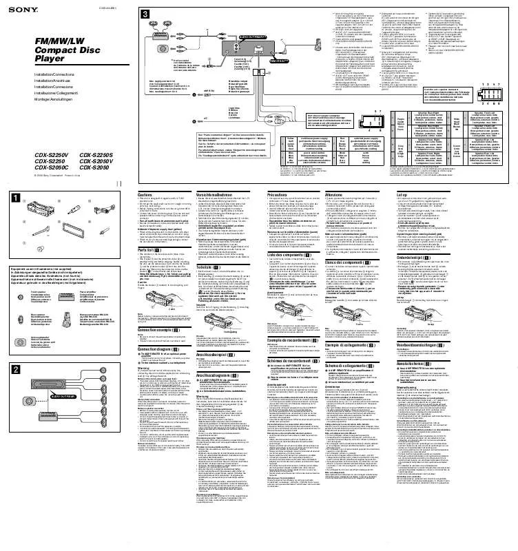 Mode d'emploi SONY CDX-S2250