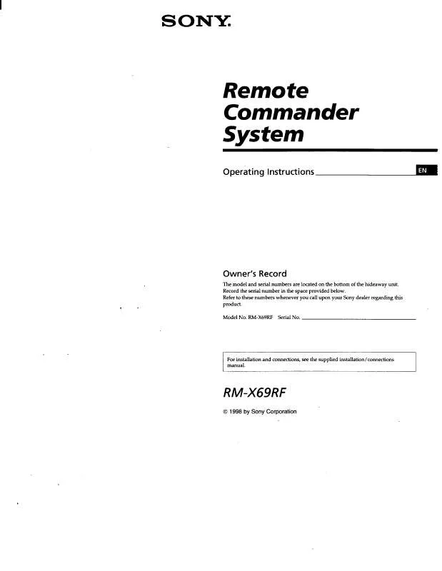 Mode d'emploi SONY CDX-T68PKG