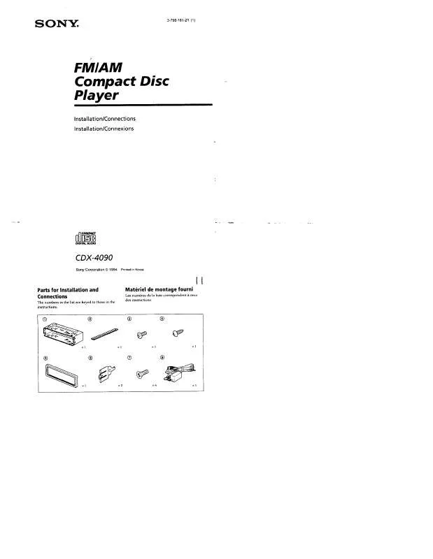 Mode d'emploi SONY CD-X4090