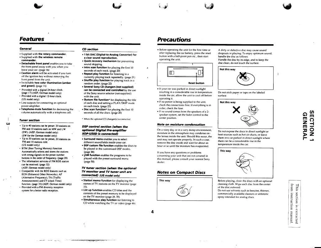 Mode d'emploi SONY CD-X900