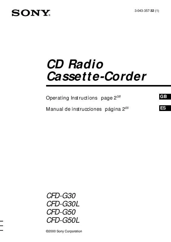 Mode d'emploi SONY CFD-G30L