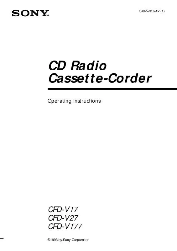 Mode d'emploi SONY CFD-V27