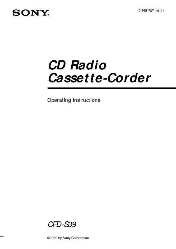 Mode d'emploi SONY CFD-S39