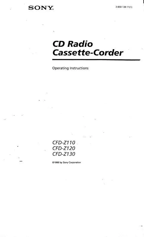 Mode d'emploi SONY CFD-Z110