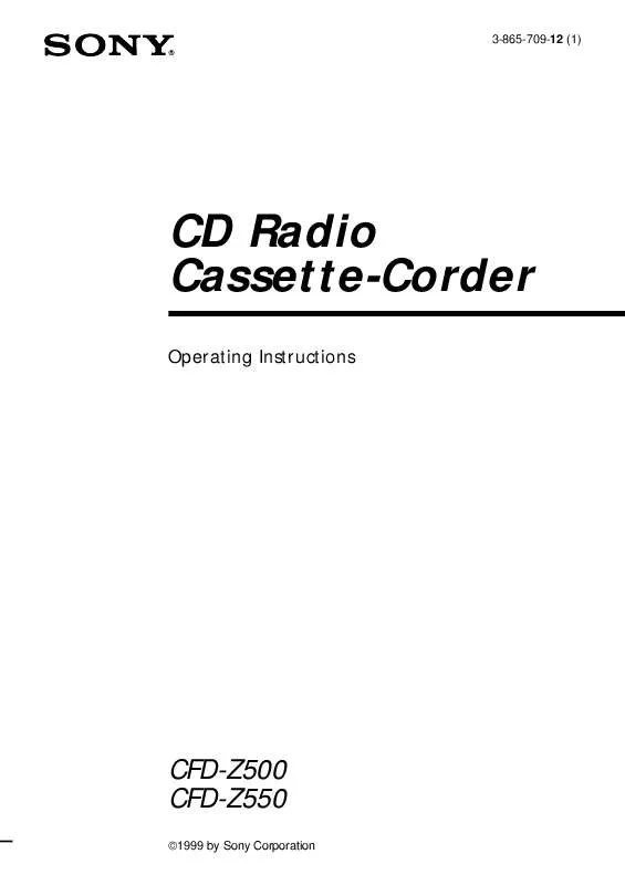 Mode d'emploi SONY CFD-Z500