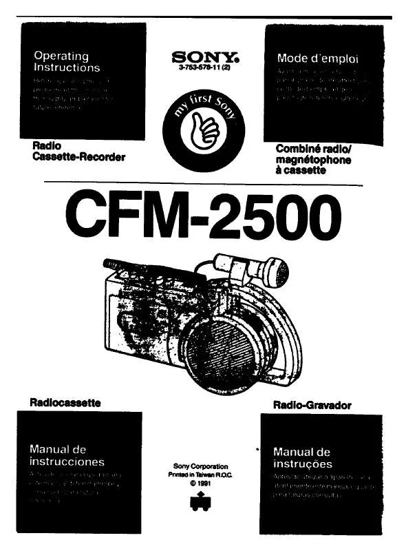 Mode d'emploi SONY CFM-2500