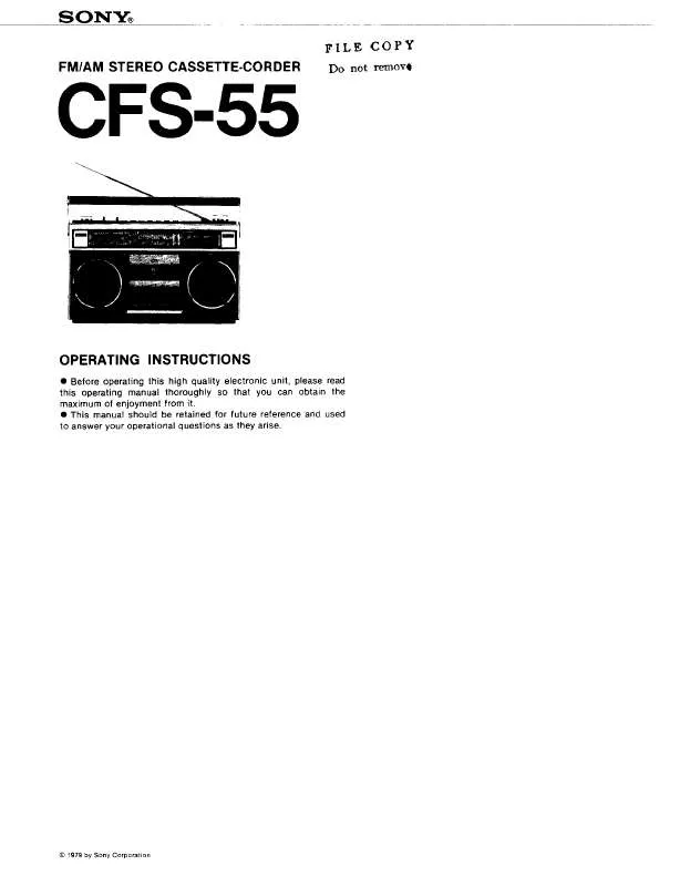 Mode d'emploi SONY CFS-55