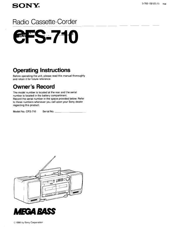 Mode d'emploi SONY CFS-710